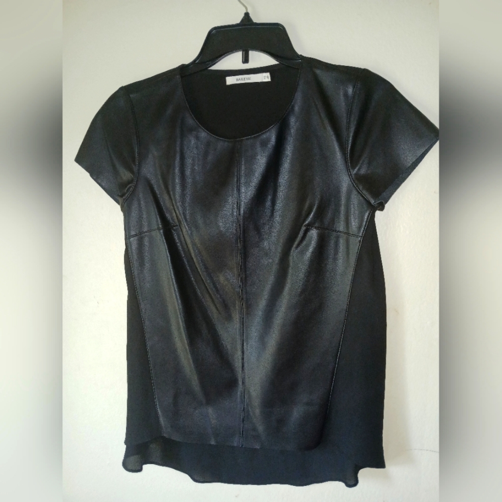 Black Sheer Leather Top